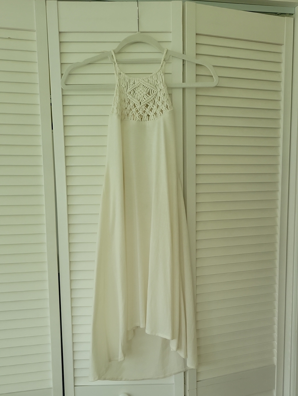 Billabong Cream Crochet Yoke High-Low Sundress